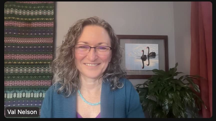 Val on Zoom group call