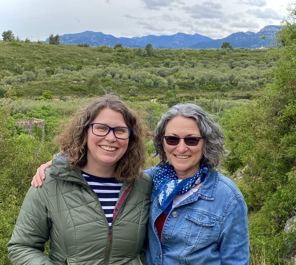 Caroling and Val on a happy relaxing walk in Spain