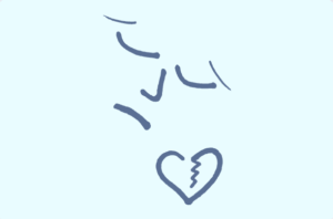 sad face with broken heart line drawing to represent: My work is feeling draining. Then what?